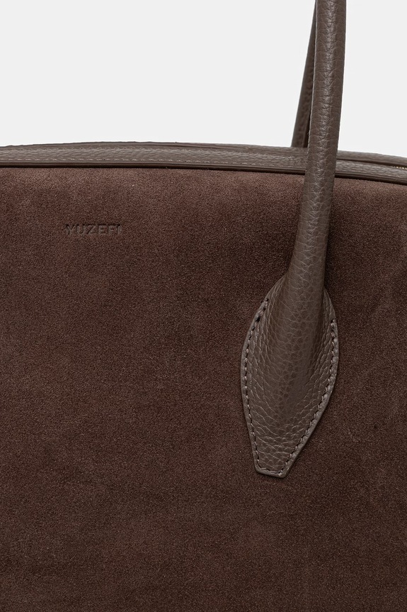 Yuzefi geantă pentru femei, din piele întoarsă BRIOCHE DUFFLE maro YUZRS26.HB.BD.S026