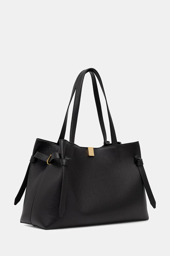 Yuzefi poșetă de piele GYOZA TOTE YUZPF25.HB.GZT.L034 negru AA00
