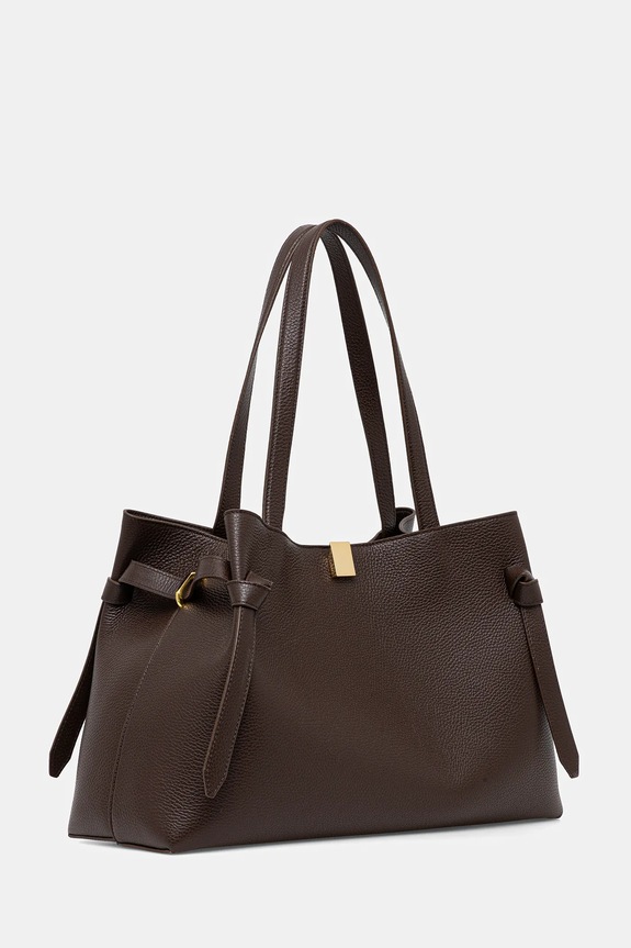 Yuzefi leather handbag GYOZA TOTE YUZPF25.HB.GZT.L038 brown AA00