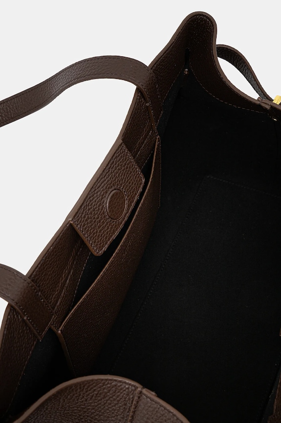 Yuzefi leather handbag GYOZA TOTE YUZPF25.HB.GZT.L038 brown