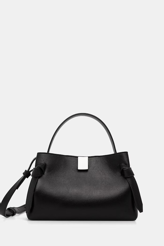 Yuzefi geantă crossbody de pentru femei, din piele GYOZA MINI negru YUZSS26.HB.MGZ.L072