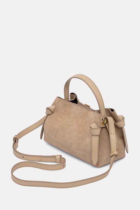 Accesorii Yuzefi geantă crossbody pentru femei, din piele întoarsă GYOZA MINI YUZSS26.HB.MGZ.S007 bej