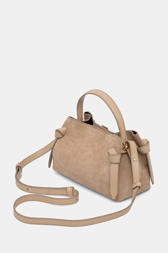 Accesorii Yuzefi geantă crossbody pentru femei, din piele întoarsă GYOZA MINI YUZSS26.HB.MGZ.S007 bej
