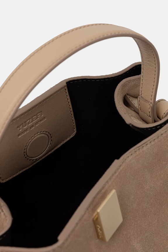 Yuzefi geantă crossbody pentru femei, din piele întoarsă GYOZA MINI YUZSS26.HB.MGZ.S007 bej