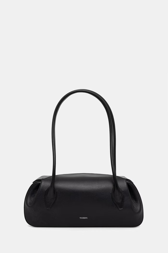 Yuzefi geantă baguette pentru femei, din piele OYSTER SHOULDER BAG negru YUZSS26.HB.OSM.L072