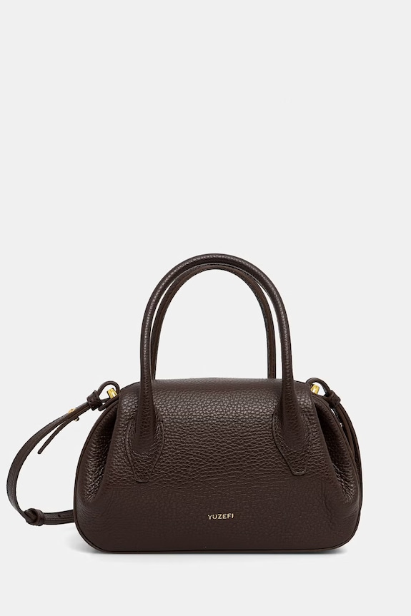 Yuzefi geantă crossbody pentru femei, din piele OYSTER MINI DUFFLE maro YUZCO.HB.MOYD.L038