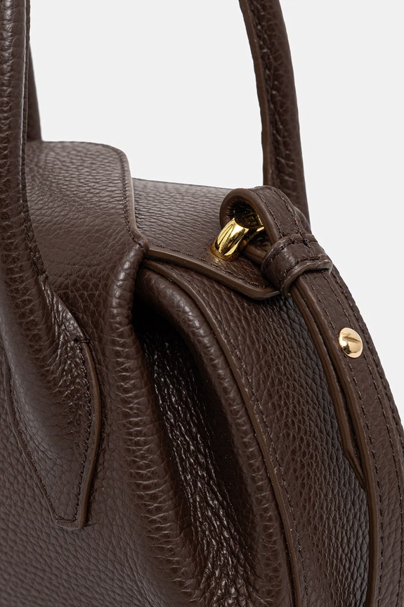 Yuzefi geantă crossbody pentru femei, din piele OYSTER MINI DUFFLE maro YUZCO.HB.MOYD.L038