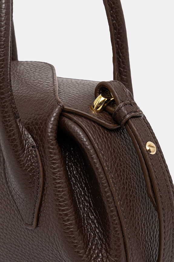 Yuzefi geantă crossbody pentru femei, din piele OYSTER MINI DUFFLE maro YUZCO.HB.MOYD.L038
