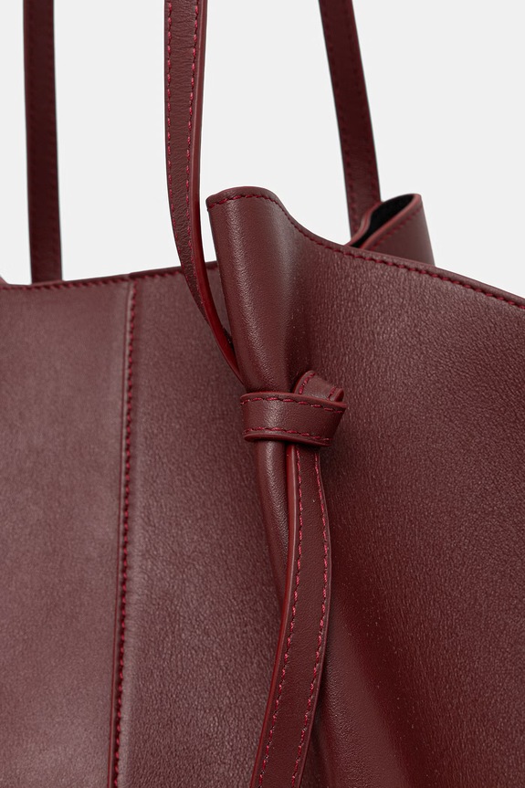 Yuzefi geantă shopper pentru femei, din piele LARGE MOCHI YUZSS26.HB.LM.L071 burgundia