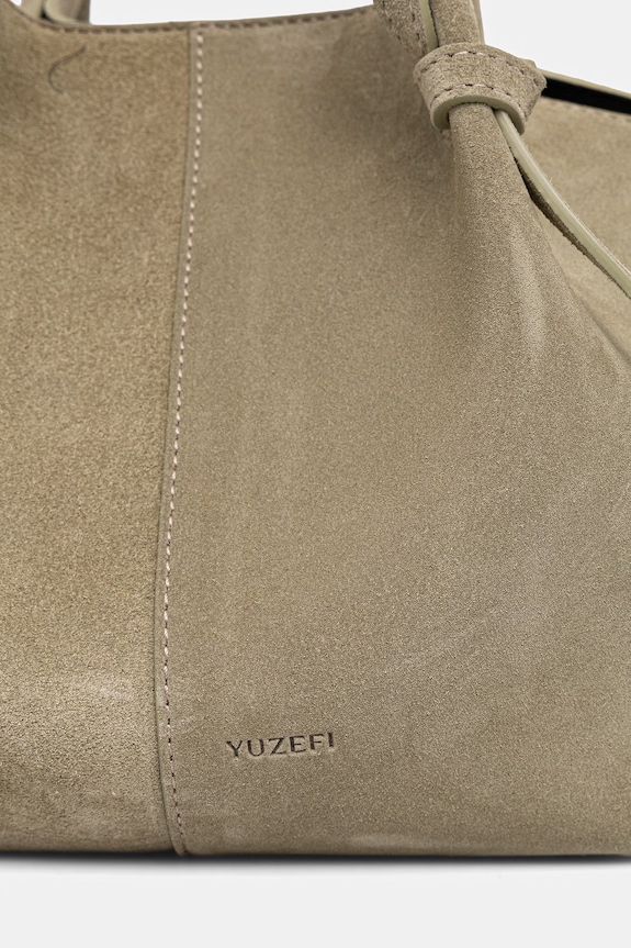 Yuzefi geantă pentru femei, din piele întoarsă MOCHI YUZRS26.HB.MO.S025 verde