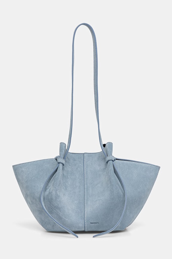 Yuzefi geantă shopper pentru femei, din piele întoarsă MOCHI albastru YUZSS26.HB.MO.S027
