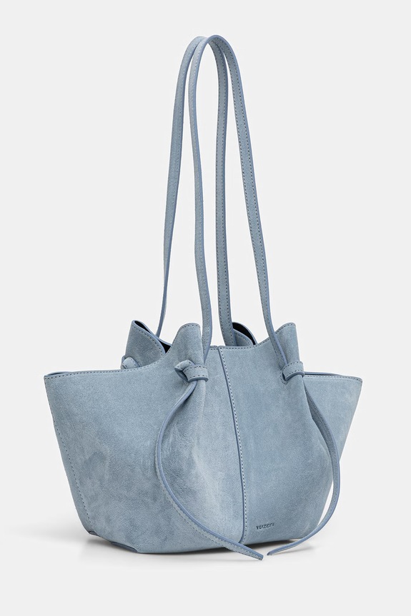 Yuzefi geantă shopper pentru femei, din piele întoarsă MOCHI YUZSS26.HB.MO.S027 albastru SS26