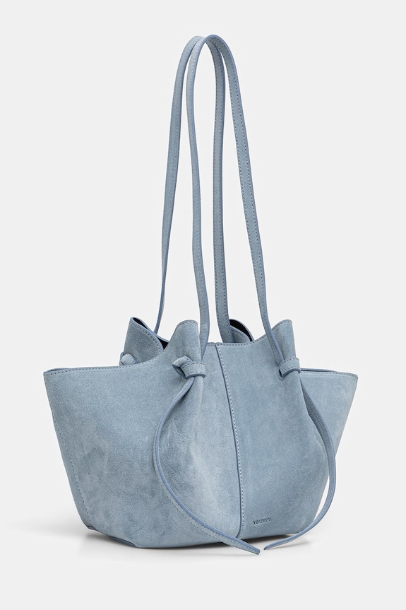 Yuzefi geantă shopper pentru femei, din piele întoarsă MOCHI YUZSS26.HB.MO.S027 albastru SS26