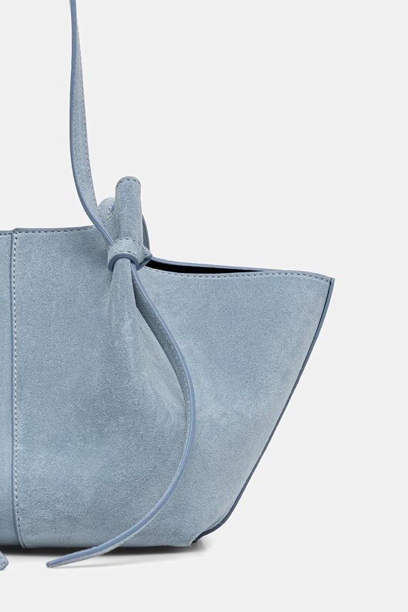 Accesorii Yuzefi geantă shopper pentru femei, din piele întoarsă MOCHI YUZSS26.HB.MO.S027 albastru