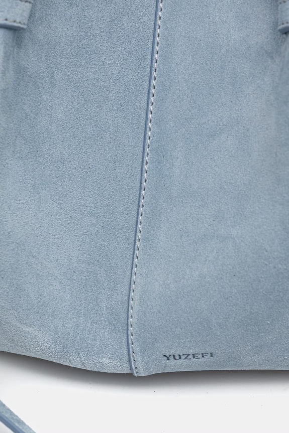 Yuzefi geantă shopper pentru femei, din piele întoarsă MOCHI albastru YUZSS26.HB.MO.S027
