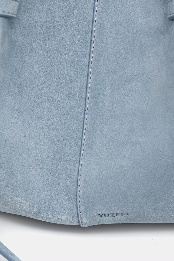 Yuzefi geantă shopper pentru femei, din piele întoarsă MOCHI albastru YUZSS26.HB.MO.S027