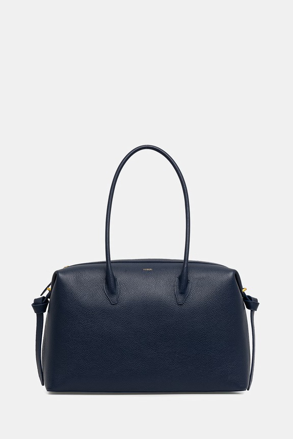 Yuzefi geantă shopper pentru femei, din piele LARGE BRIOCHE DUFFLE bleumarin YUZSS26.HB.LBD.L063
