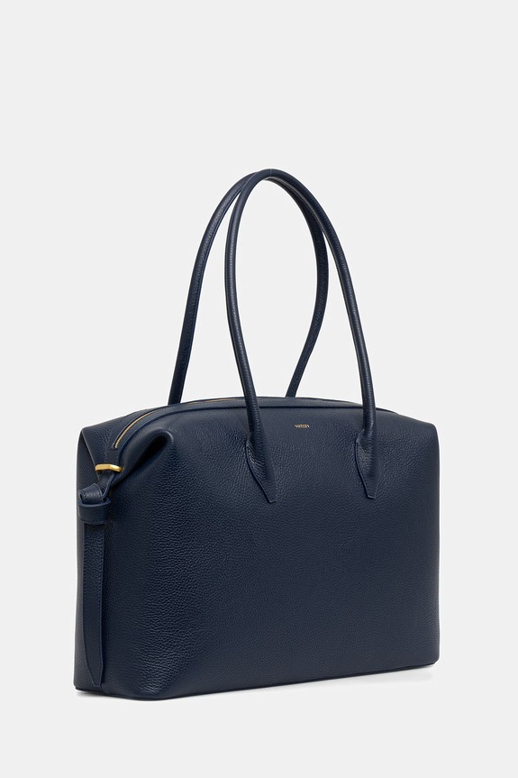 Yuzefi geantă shopper pentru femei, din piele LARGE BRIOCHE DUFFLE YUZSS26.HB.LBD.L063 bleumarin SS26