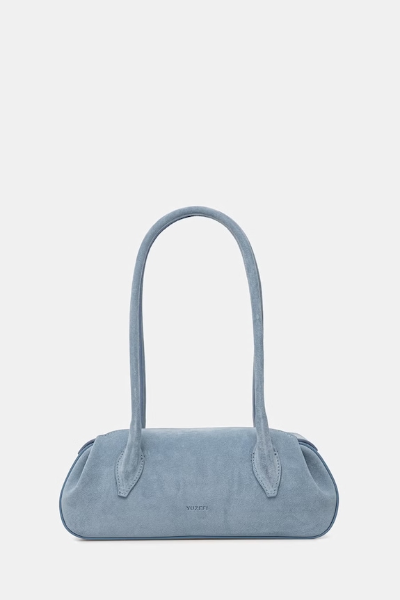 Yuzefi geantă baguette pentru femei, din piele întoarsă OYSTER SHOULDER BAG MINI albastru YUZSS26.HB.OSM.S027