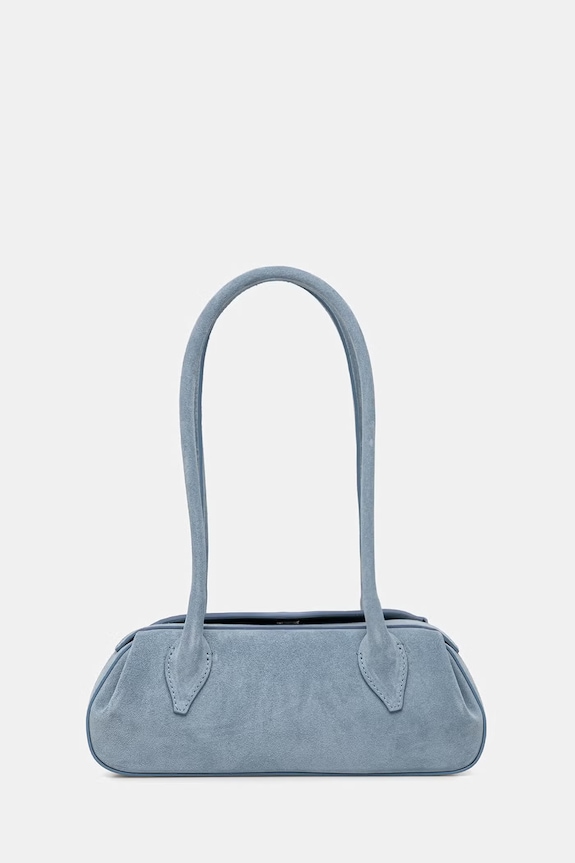 Accesorii Yuzefi geantă baguette pentru femei, din piele întoarsă OYSTER SHOULDER BAG MINI YUZSS26.HB.OSM.S027 albastru