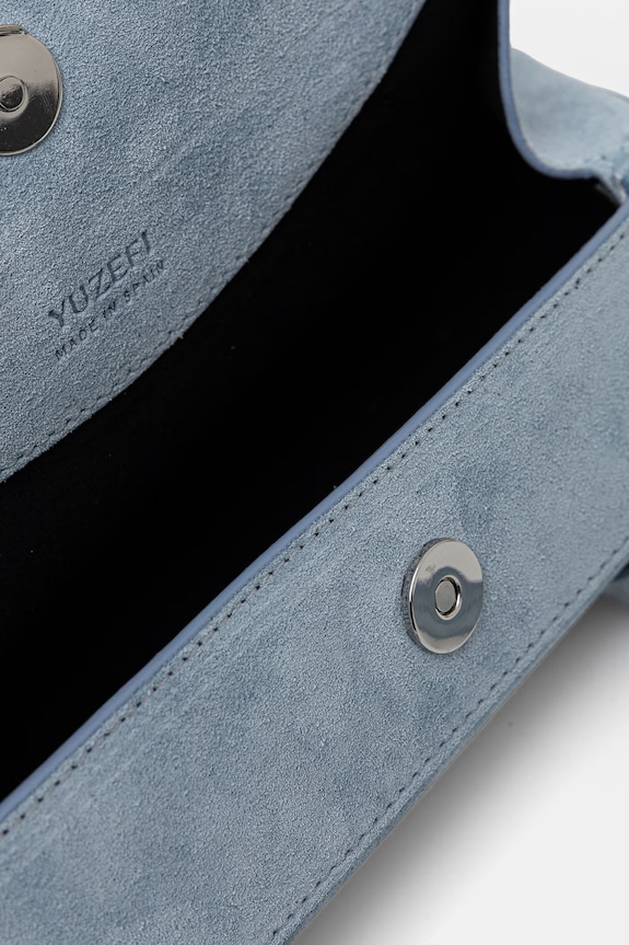 Yuzefi geantă baguette pentru femei, din piele întoarsă OYSTER SHOULDER BAG MINI albastru YUZSS26.HB.OSM.S027