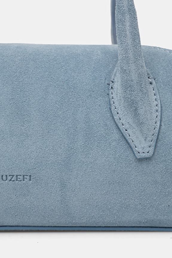 Yuzefi geantă baguette pentru femei, din piele întoarsă OYSTER SHOULDER BAG MINI YUZSS26.HB.OSM.S027 albastru