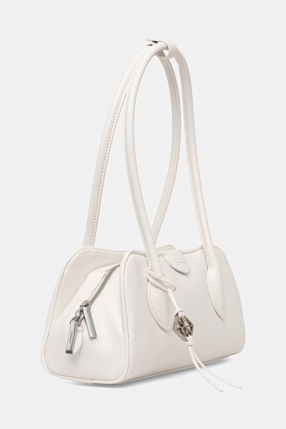 Calvin Klein kutijasta torba za žene od imitacije kože LV04F3369G bijela SS26