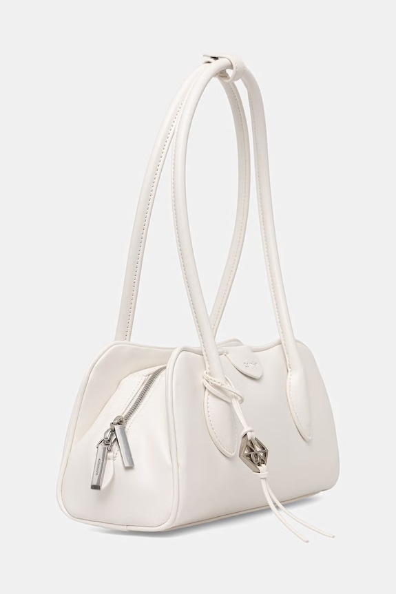 Calvin Klein kutijasta torba za žene od imitacije kože LV04F3369G bijela SS26