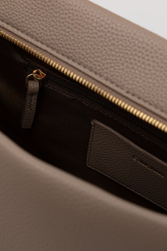 Calvin Klein torebka shopper damska z imitacji skóry LV04F3424G beżowy