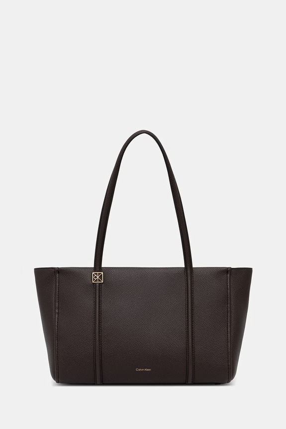 Calvin Klein kabelka typu shopper dámska z imitácie kože hnedá LV04F3424G