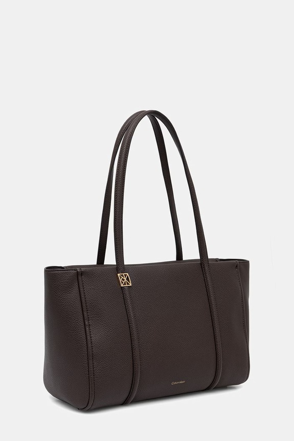 Calvin Klein kabelka typu shopper dámska z imitácie kože LV04F3424G hnedá SS26
