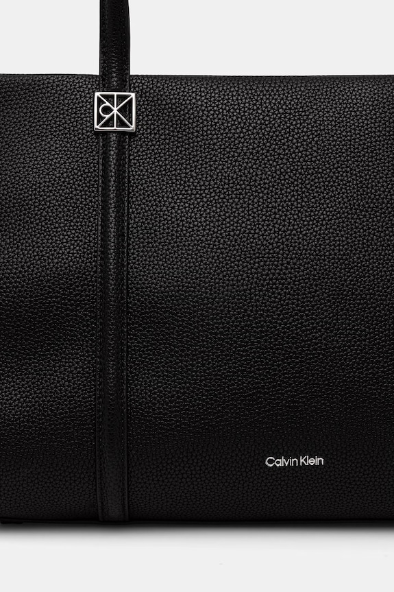 Calvin Klein torebka shopper damska z imitacji skóry czarny LV04F3424G