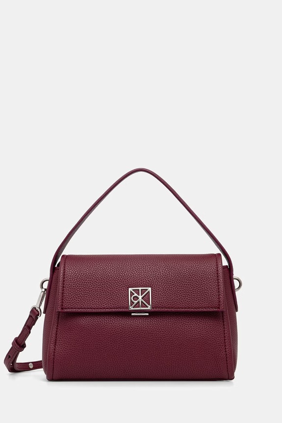 Calvin Klein torebka crossbody damska z imitacji skóry bordowy LV04F3425G