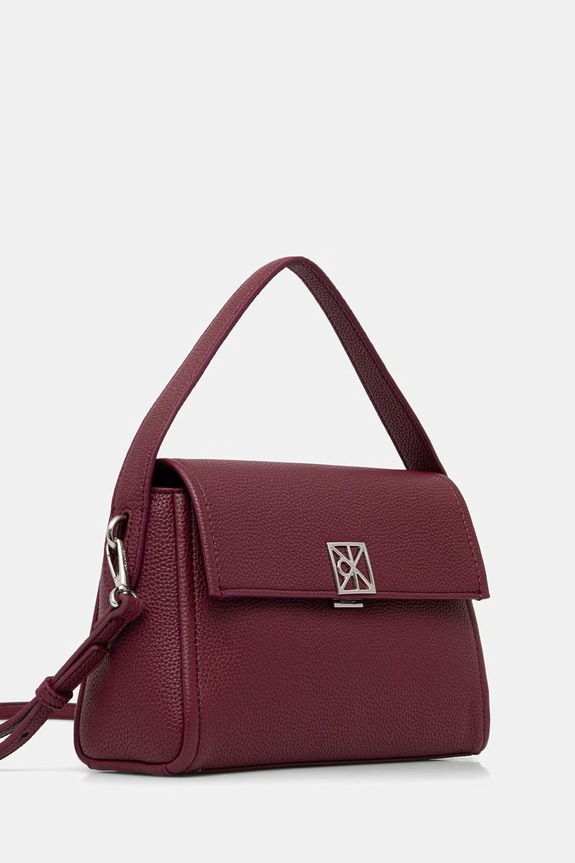 Calvin Klein torebka crossbody damska z imitacji skóry LV04F3425G bordowy SS26