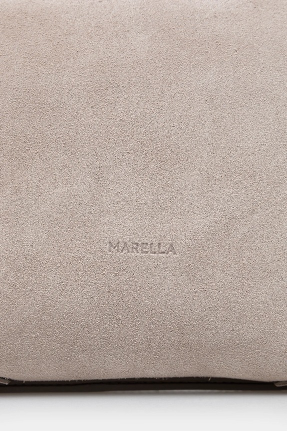 Marella geantă de mână din piele întoarsă MLAPUZZLE 2613513056200 maro
