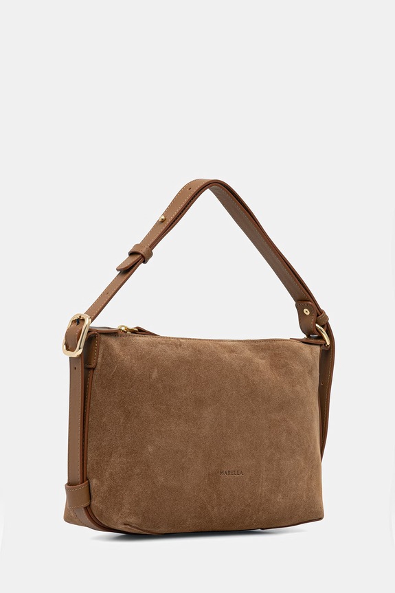 Marella borsa in pelle scamosciata MLAPUZZLE 2613513056200 marrone SS26