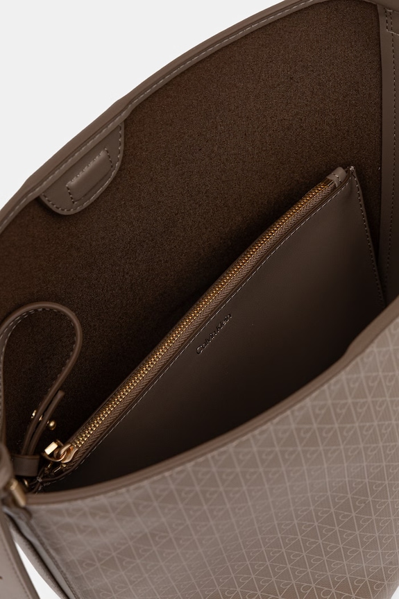 Calvin Klein torebka koszyk damska z imitacji skóry LV04F3365G brązowy