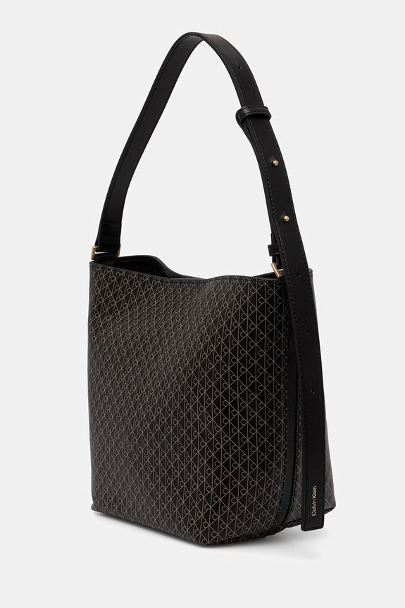 Calvin Klein torebka koszyk damska z imitacji skóry LV04F3365G czarny SS26