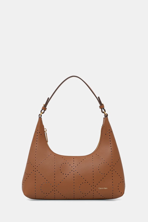 Calvin Klein crossbody kabelka dámska kožená hnedá LV04F3367G