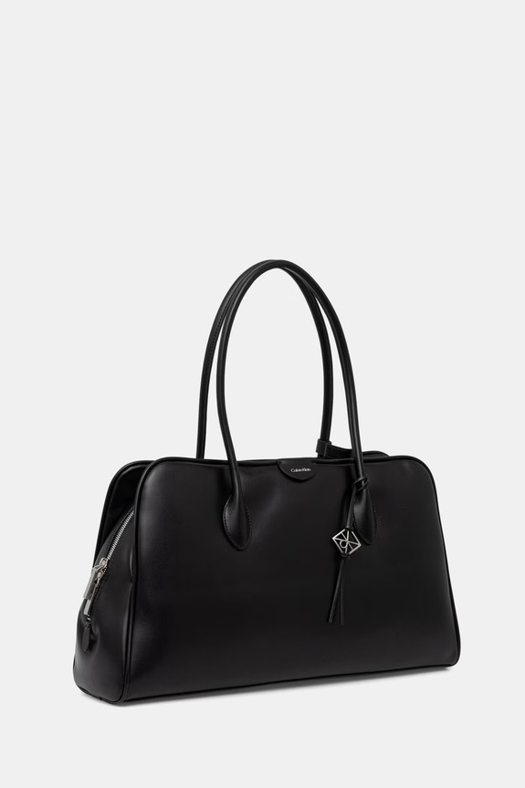 Calvin Klein torebka shopper damska z imitacji skóry LV04F3368G czarny SS26