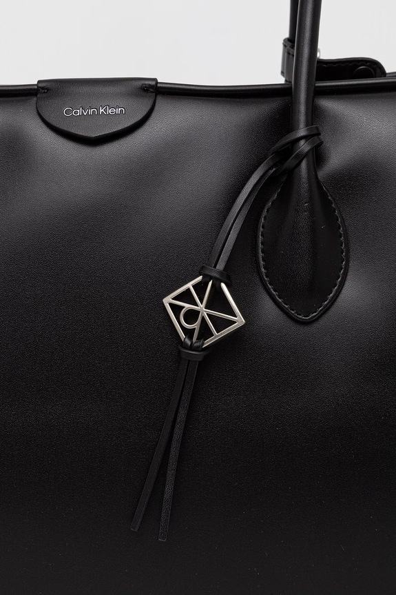 Calvin Klein torebka shopper damska z imitacji skóry czarny LV04F3368G