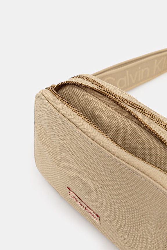 Calvin Klein torebka crossbody damska bawełniana LV04F3385G beżowy
