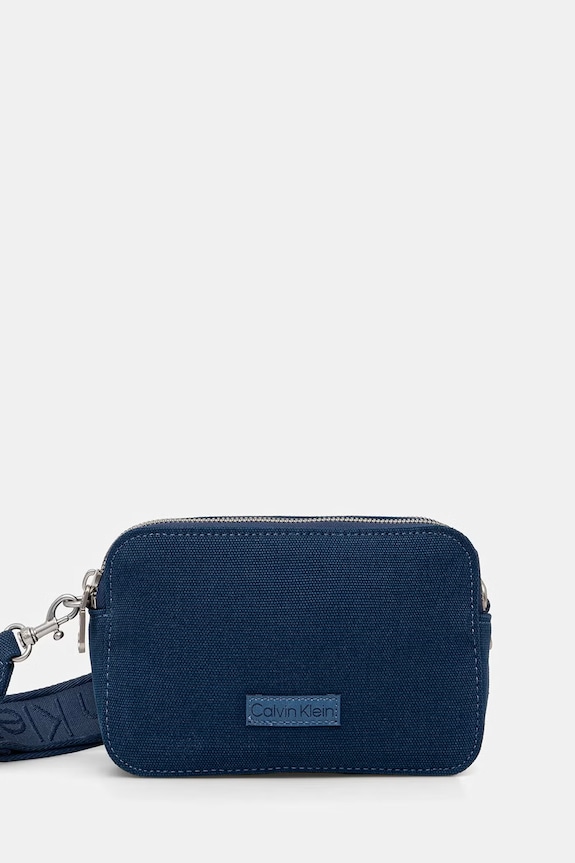 Calvin Klein Keresztpántos táska női pamut kék LV04F3385G