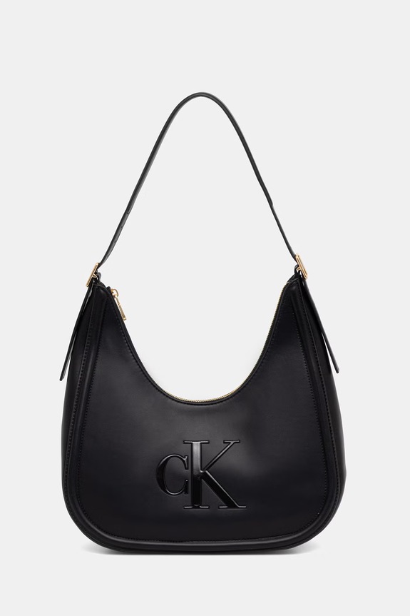 Calvin Klein Kabelka typu baguette dámska z imitácie kože čierna LV04F3427G