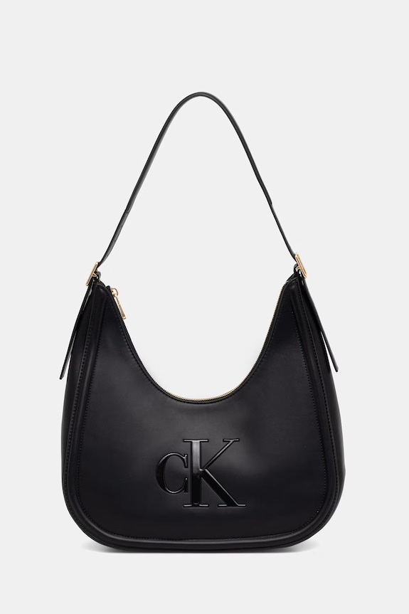 Calvin Klein Kabelka typu baguette dámska z imitácie kože čierna LV04F3427G