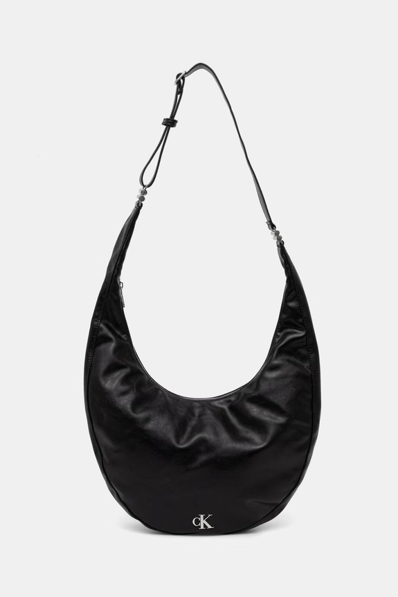 Calvin Klein félhold táska női műbőr fekete LV04F3446G