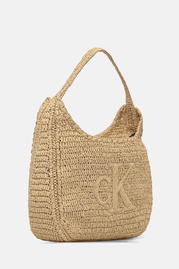 Calvin Klein geantă shopper pentru femei împletită LV04F3448G bej SS26