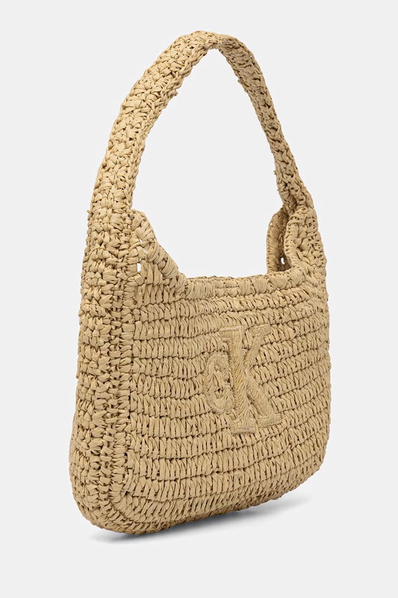 Calvin Klein torebka damska pleciona LV04F3449G beżowy SS26