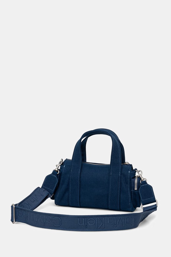 Doplnky Calvin Klein crossbody kabelka dámska bavlnená LV04F3464G modrá