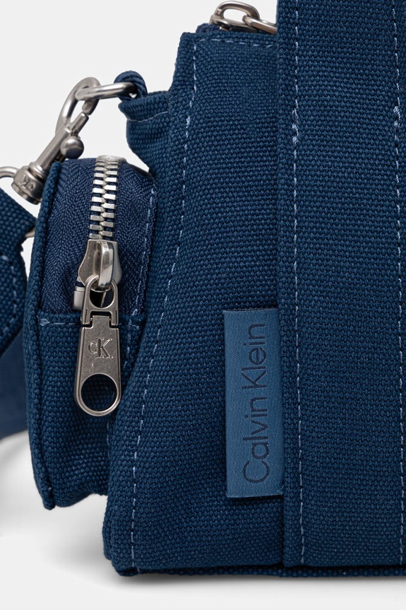Calvin Klein crossbody kabelka dámska bavlnená modrá LV04F3464G